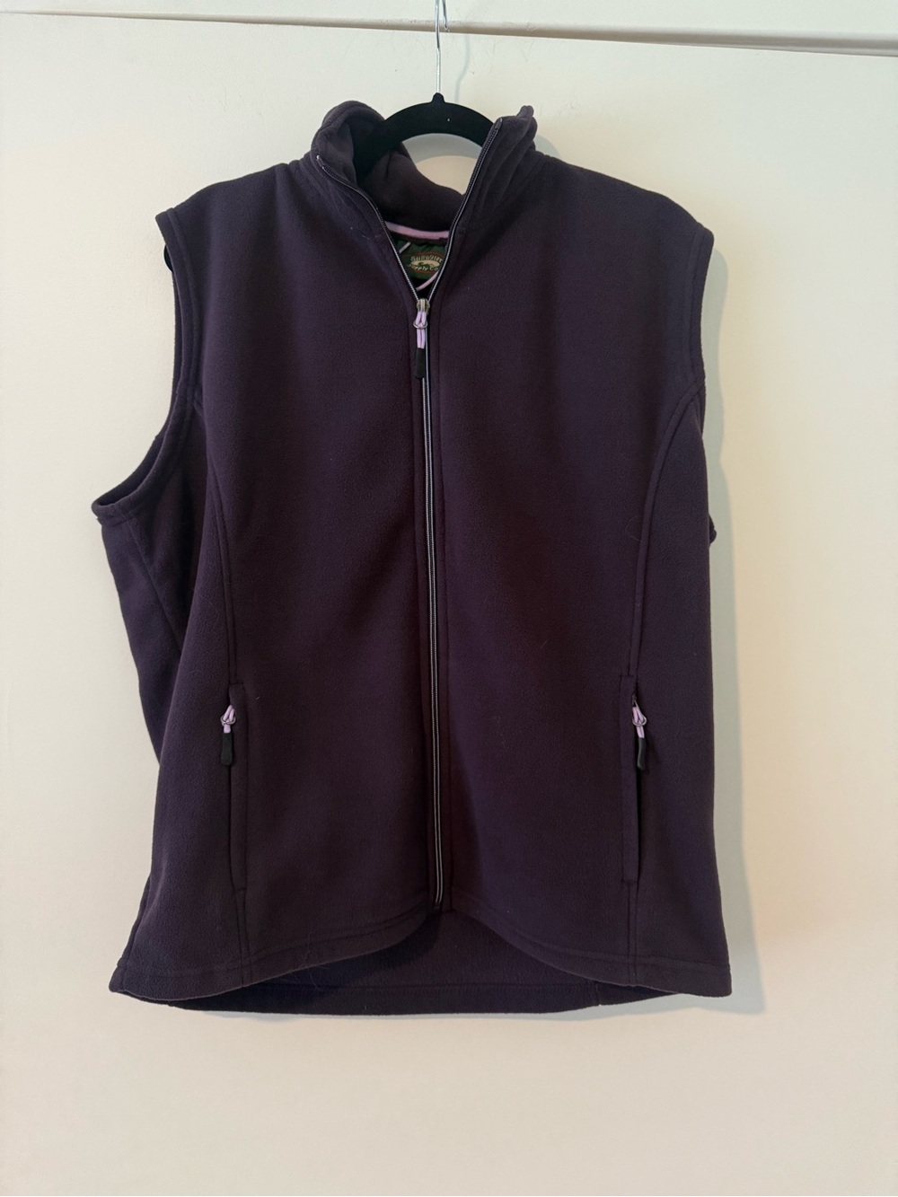 Women’s Dark Plum Fleece Vest - Zip Front Layering Vest